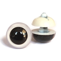 Белый Abs пластиковые глаза куклы, Чучела игрушечных глаз, безопасные глаза, с распоркой, полукруглый, белые, 12 мм