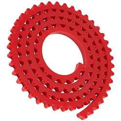 Красный Пластиковые полоски специальной формы для деревообработки, гибкая изогнутая направляющая для раскроя деревянных досок, красные, 2000x16.5x13.5 мм, отверстие : 3.5 мм