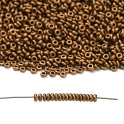 (221F) Frosted Bronze Toho 8/0 полукруглые бусины, японский бисер, (221 f) матовая бронза, 3x1.15 мм, отверстие : 1.2 мм, Около 3722 шт / 50 г