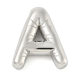 Letter A Не тускнеющие 304 подвески из нержавеющей стали, шарм-буква, буква a, 20x16.5x5 мм, отверстие : 2 мм