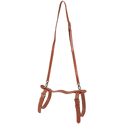 Camel PU Leather Yoga Mat Carrying Strap, with Alloy Buckle, Camel, 635x325x2.5~15.5mm