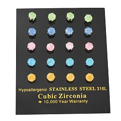 (52) Непрозрачная лаванда 304 из нержавеющей стали серьги, со стеклянными бусинами, цвет нержавеющей стали, разноцветные, 0.55x0.20 дюйм (1.4x0.5 см)