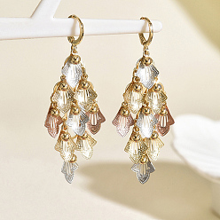 Лист Латунные полые серьги-кольца, реальный 18 k позолоченный, лист, 70 мм