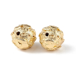 Настоящее золото 18K Латунная бусина с покрытием стойки, без кадмия и без свинца, долговечный, круглые, реальный 18 k позолоченный, 13 мм, отверстие : 2 мм