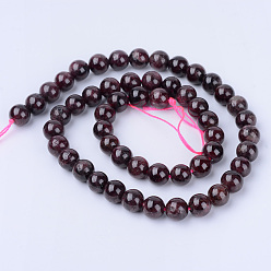 Garnet Natural Garnet Beads Strands, Round, 4~4.5mm, Hole: 0.8mm, about 96pcs/strand, 15.5 inch