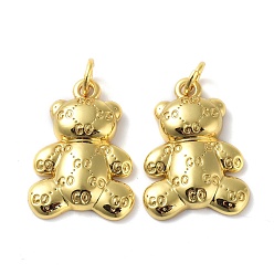 Настоящее золото 18K Латунные подвески, долговечный, с целью перехода в кольце, медведь, реальный 18 k позолоченный, 20x14x3 мм, Перейти кольцо: 5x1 мм, внутренний диаметр: 3 мм