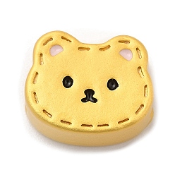 Медведь Сплав цинка эмали европейские шарики, бусины с большим отверстием, матовый золотой цвет, медведь, 9.5x11.5x5.5 мм, отверстие : 4 мм