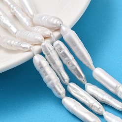 Желтая Старая Ткань  Натуральный жемчуг в стиле барокко кеши, культивированный пресноводный жемчуг, придерживаться, класс 3а+, старое кружево, 25~29x5~8 мм, отверстие : 0.6 мм, около 25 шт / нитка, 15.55''~15.75'' (39.5~40 см)