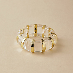 Прозрачный Браслеты из акриловых бусин для женщин, прозрачные, внутренний диаметр: 3-1/8 дюйм (7.8 см)