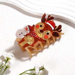 Красный Акриловые коготь заколки, аксессуары для волос для женщин и девочек, Новогодняя тема, красные, 90 мм