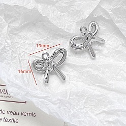 Bowknot Платинового сплава подвески, бантом, 19x16 мм