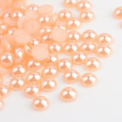 Sandy Brown ABS Plastic Cabochons, Imitation Pearl, Half Round, Sandy Brown, 3x1.5mm, about 10000pcs/bag