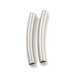 Платина Латунные трубки изогнутой бисера, без кадмия и без свинца, платина, 29.5x3.7 мм, отверстие : 3.2 мм