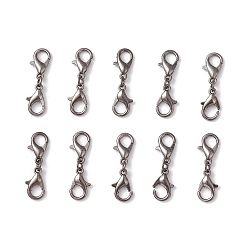 Черный Цвет Металла Карабин-лобстер из цинкового сплава, металлический черный , 25 мм, 10 шт / комплект