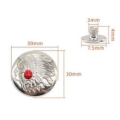 Human Декоративные пуговицы из сплава, с синтетическими бирюзовый, человек, 3 см