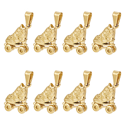 Золотой 8 шт. 304 подвески из нержавеющей стали, кататься на роликах, золотые, 19x14.5x6.5 мм, отверстие : 7.5x3.5 мм