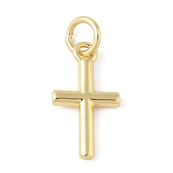 Настоящее золото 18K Латунные подвески, крест прелести, с целью перехода в кольце, долговечный, без свинца и без кадмия, реальный 18 k позолоченный, 15x8x1.5 мм, отверстие : 3.5 мм