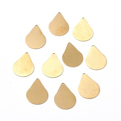 Золотой Ионное покрытие (ip) 304 подвески из нержавеющей стали, двухсторонний подъемный стол, пустая бирка с матовой отделкой, слеза, золотые, 37x26x1 мм, отверстие : 1.8 мм