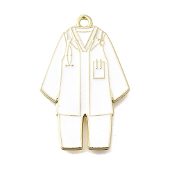 Белый Подвески из сплава с эмалью медицинской тематики, очарование униформы медсестры, золотые, белые, 35x22.5x2.5 мм, отверстие : 1.8 мм