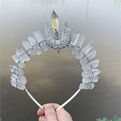 Белый Резинки для волос из натуральных кристаллов, корона для волос, для женщин девушек, белые, 300 мм