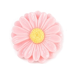 Pink Непрозрачные кабошоны из смолы, подсолнечник, розовые, 25x25.5x5.5 мм
