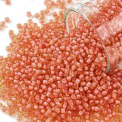 (925) Inside Color Coral Yellow Toho runde Rocailles, japanische Rocailles, (925) Innenfarbe Korallengelb, 11/0, 2.2 mm, Bohrung: 0.8 mm, über 1110pcs / Flasche, 10 g / Flasche