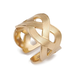 Настоящее золото 14K Ионное покрытие (ip) 304 полые волнистые манжеты из нержавеющей стали для женщин, реальный 14 k позолоченный, внутренний диаметр: 17.2 мм