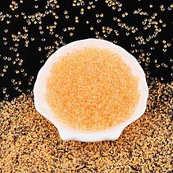 Сэнди Коричневый 8/0 внутри цветные прозрачные стеклянные бусины, слеза, Топ пробуренной, песчаный коричневый, 3~3.5x3x2~2.5 мм, отверстие : 0.8~0.9 мм, Около 15000 шт / фунт