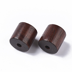 Saddle Brown Natural Wood Beads, Waxed Wooden Beads, Dyed, Column, Saddle Brown, 12x12mm, Hole: 2.5mm, about 450pcs/500g
