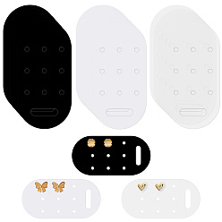 Oval 15 шт. 3 цветные акриловые подставки для сережек, разноцветные, овальные, 6x3x0.3 см, 5 шт / цвет