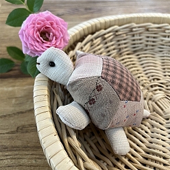 Rosy Brown DIY Turtle Needle Pin Cushions Embroidery Kits for Beginner, Including Embroidery Cloth & Thread, Needle, Instruction Sheet, Rosy Brown, 140x110mm