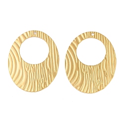 Настоящее золото 18K Ионное покрытие (ip) 304 подвески из нержавеющей стали, овальный шарм, реальный 18 k позолоченный, 44x35x0.9 мм, отверстие : 1.2 мм