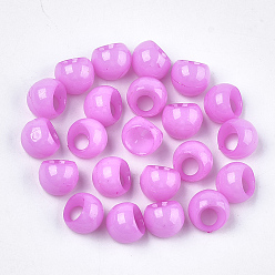 Фиолетовый Непрозрачный, как пластиковые подвески, бусины судзумару, круглые, фиолетовые, 10x9.5x9 мм, Отверстие : 4 мм , около 1600 шт / 500 г