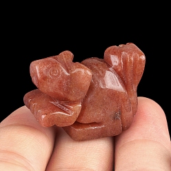 Фиолетовый Авантюрин Резные фигурки белок из натурального фиолетового авантюрина, для украшения рабочего стола домашнего офиса, 15~20x26~28 мм