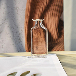 Прозрачный Мини-стеклянная прямоугольная ваза, аксессуары для домашнего кукольного домика с микро-ландшафтом, притворяясь опорными украшениями, прозрачные, 27x63 мм