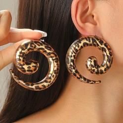 Light Gold Серьги-гвоздики из спирального сплава, слева и справа, золотой свет, 60x58 мм