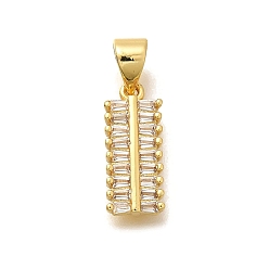 Letter I Стойка металлическая латунная микропрофилированная кубическая циркония подвески, долговечный, без свинца и без кадмия, реальный 18 k позолоченный, письмо амулеты, Буква "i", 15x6x2 мм отверстие: 5x3 мм