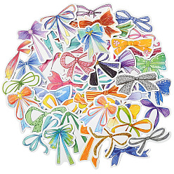 Mixed Color 4 Sets PVC Plastic Decorative Sticker Labels, Bowkont Shape, Mixed Color, 17.5~52x18~52x0.2mm, 50pcs/set