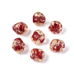 (123L) Белый крем непрозрачный блеск Бусины ручной работы бусины золотого песка, самородки, огнеупорный кирпич, 9.5~11x9.5~11.5x9.5~11.5 мм, отверстие : 1.2~1.8 мм