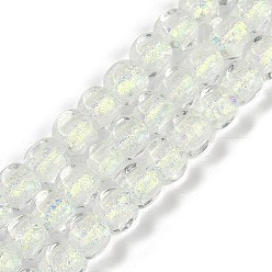 Прозрачный Нити из фольги в технике лэмпворк, квадратный, прозрачные, 10x9x9.5 мм, отверстие : 1.2 мм, около 40 шт / нитка, 14.76'' (37.5 см)