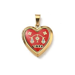 Красный 304 подвески из нержавеющей стали Locket, ионное покрытие (ip), подвески в виде сердечек с узором, красные, 25x22.5x5.5 мм, отверстие : 8x4 мм, внутренний диаметр: 16.5x16.5 мм