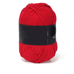 Красный 4 пряжа из молочного акрилового волокна для тафтинговых ковриков, пряжа амигуруми, пряжа для вязания крючком, для свитера, шапки, носков, детских одеял, красные, 2.5 мм, около 113.74 ярдов (104 м) / моток