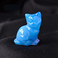 Опал Опаловые украшения для скульптуры, для домашнего офисного стола, кошка, 23x30 мм