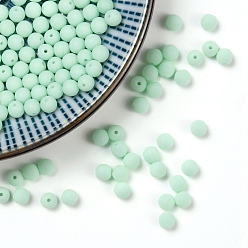 Light Green Czech Glass Beads, Round, Light Green, 4mm, Hole: 0.8mm, about 1170pcs/bag