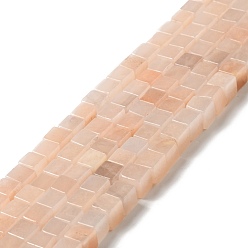 Розовый Авантюрин Натуральный розовый авантюрин бисер нитей, кубические, 6x6x6 мм, отверстие : 1 мм, около 63 шт / нитка, 15.35~15.55'' (39~39.5 см)