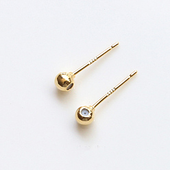 Золотой Латунные булавки с шаровой головкой, с силиконовым шариком, для изготовления жемчуга в стиле барокко, золотые, 15.5x4 мм