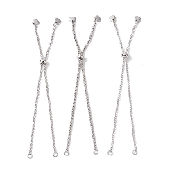 Нержавеющая Сталь Цвет 3 шт. 3 стили 304 изготовление браслетов из нержавеющей стали, венецианских цепей и цепей-роликов, с прыжковых колец, цвет нержавеющей стали, 9-3/4 дюйм (24.8 см), 1 шт / стиль