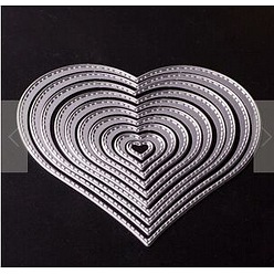 Silver Carbon Steel Cutting Dies Stencils, Template Mould, For DIY Scrapbook Album Paper Card, Heart, Silver, 13~120x13~120x1mm