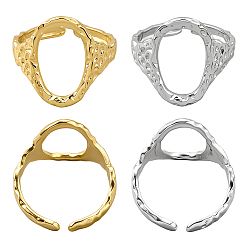 Oval 2 цвета 304 регулируемые манжеты из нержавеющей стали для женщин, овальные, 18 мм, внутренний диаметр: 17 мм, 2 шт / цвет