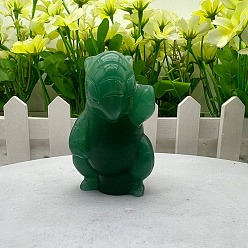 Зеленый Авантюрин Натуральный зеленый авантюрин скульптурные украшения, для украшения стола домашнего офиса, Манис pentadactyla, 50~60 мм